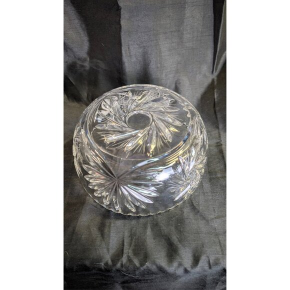 Vintage Crystal Bowl Pinwheel Pattern 8.5" tell by 3 inch high - some scratches - Picture 7 of 9